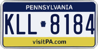 PA license plate KLL8184