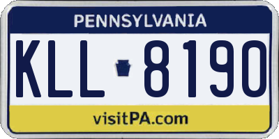 PA license plate KLL8190
