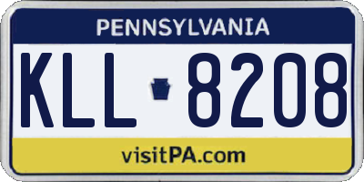 PA license plate KLL8208