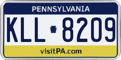 PA license plate KLL8209