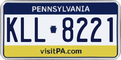 PA license plate KLL8221