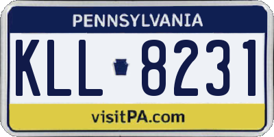PA license plate KLL8231