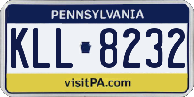 PA license plate KLL8232