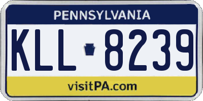 PA license plate KLL8239