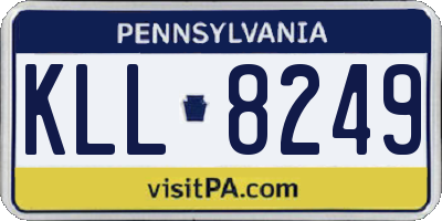 PA license plate KLL8249