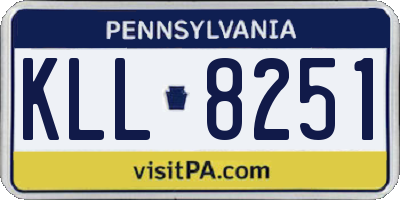 PA license plate KLL8251