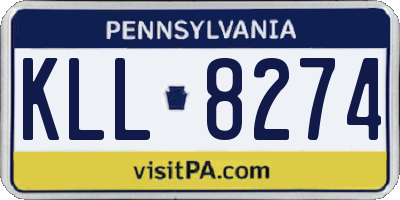 PA license plate KLL8274