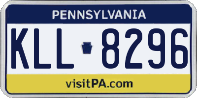 PA license plate KLL8296