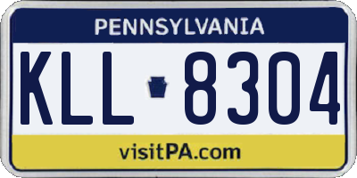 PA license plate KLL8304