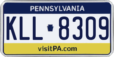 PA license plate KLL8309