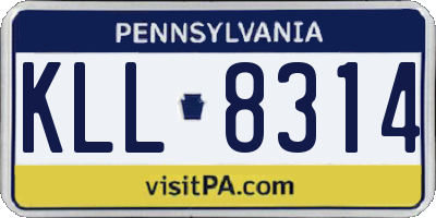 PA license plate KLL8314