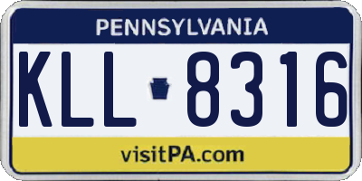PA license plate KLL8316