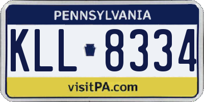 PA license plate KLL8334