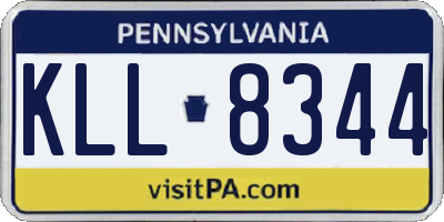 PA license plate KLL8344
