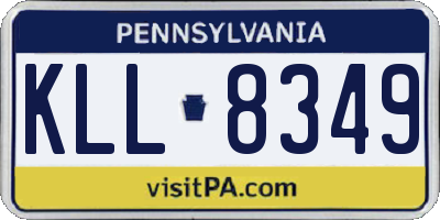 PA license plate KLL8349