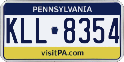 PA license plate KLL8354