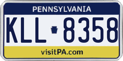 PA license plate KLL8358