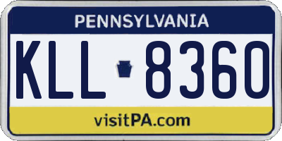 PA license plate KLL8360