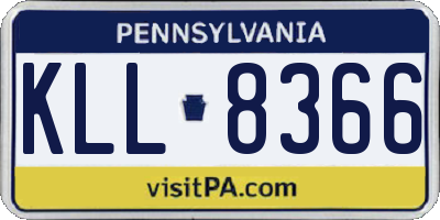 PA license plate KLL8366