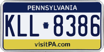 PA license plate KLL8386