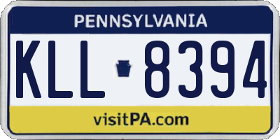 PA license plate KLL8394