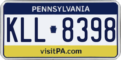PA license plate KLL8398