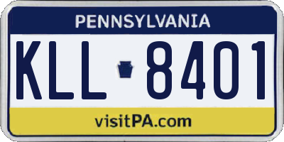 PA license plate KLL8401