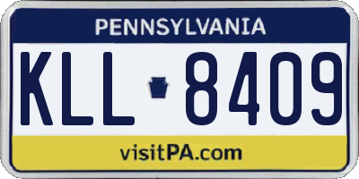 PA license plate KLL8409