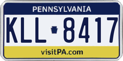 PA license plate KLL8417