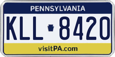 PA license plate KLL8420