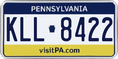 PA license plate KLL8422