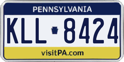PA license plate KLL8424