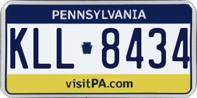 PA license plate KLL8434