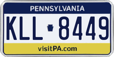 PA license plate KLL8449