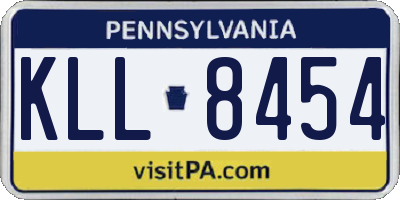 PA license plate KLL8454