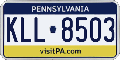 PA license plate KLL8503