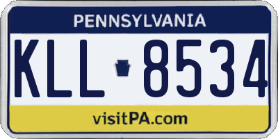 PA license plate KLL8534