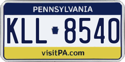 PA license plate KLL8540