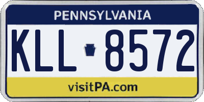 PA license plate KLL8572