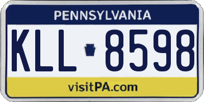 PA license plate KLL8598