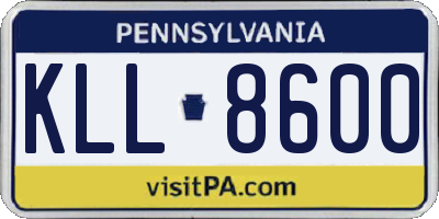 PA license plate KLL8600
