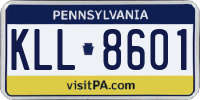 PA license plate KLL8601