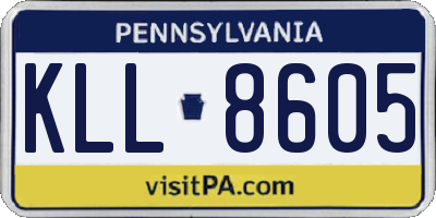 PA license plate KLL8605