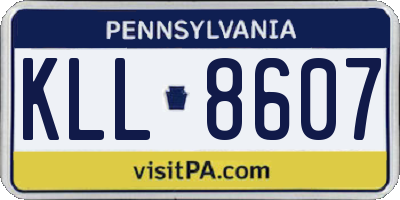 PA license plate KLL8607