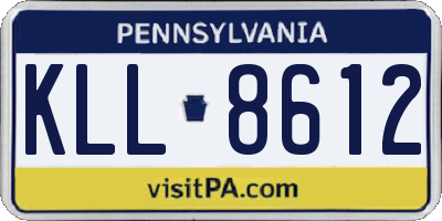 PA license plate KLL8612