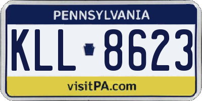 PA license plate KLL8623