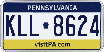 PA license plate KLL8624