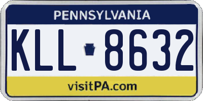 PA license plate KLL8632