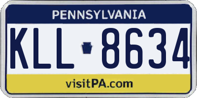 PA license plate KLL8634