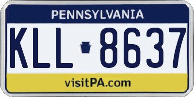 PA license plate KLL8637